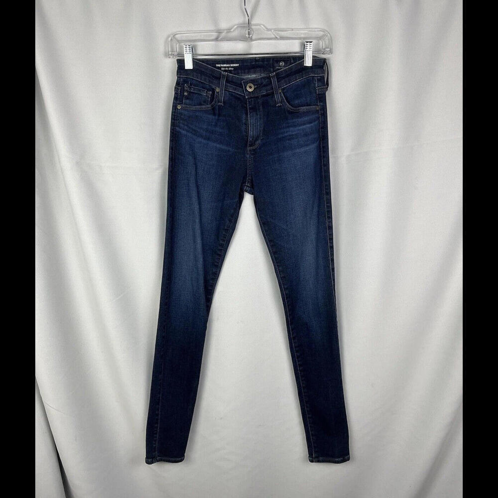 AG Adriano Goldschmied Jeans The Farrah High Rise Skinny Dark Blue Size 27 W 29L
